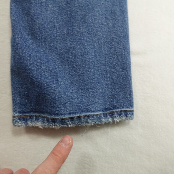 AYR The Yes Yes Yes Jeans Women's 29x26 Blue Denim High Rise Straight Crop Fray - Picture 15 of 16